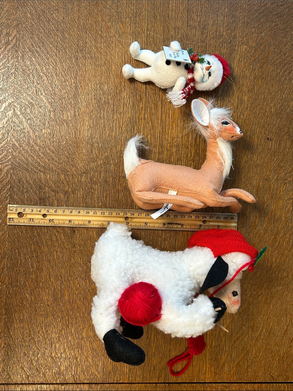 Annalee Holiday Plush Trio collection Knitting Llama, Reindeer, Snowman ornament - Picture 11 of 12